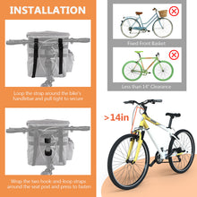 Lade das Bild in den Galerie-Viewer, Ownpets Large Bike Front Basket Pet Carrier, with Breathable Mesh Windows Functions as car booster seat or adjustable shoulder bag for pet, foldable for storage, compatible with most bike handlebars
