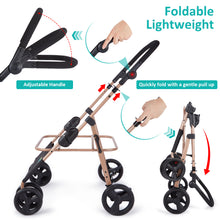 Load image into Gallery viewer, Ownpets 3 in 1 Dog Stroller &amp; Car Seat, Foldable Dogs Carrier Detachable design, carbon steel frame, 360° lockable wheels, rain cover, cup holders &amp; ample storage, for dogs up to 66lbs
