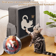 Cargar imagen en el visor de la galería, Ownpets Wall Cat Scratcher, Cute Vertical Cat Scratching Board, Wall Mounted Cat Scratch Pad for Wall, Glass, Wood, and Tile, Furniture Protector, Black
