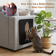 Cargar imagen en el visor de la galería, Ownpets Wall Cat Scratcher, Cute Vertical Cat Scratching Board, Wall Mounted Cat Scratch Pad for Wall, Glass, Wood, and Tile, Furniture Protector, Fish Print Black
