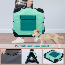 Cargar imagen en el visor de la galería, Ownpets 4 Doors Soft Portable Folding Dog Crate Dog Kennel, Green, L
