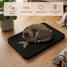 Cargar imagen en el visor de la galería, Ownpets Wall Cat Scratcher, Cute Vertical Cat Scratching Board, Wall Mounted Cat Scratch Pad for Wall, Glass, Wood, and Tile, Furniture Protector, Fish Print Black
