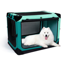 Carica l&#39;immagine nel visualizzatore di Gallery, Ownpets 4 Doors Soft Portable Folding Dog Crate Dog Kennel, Green, L
