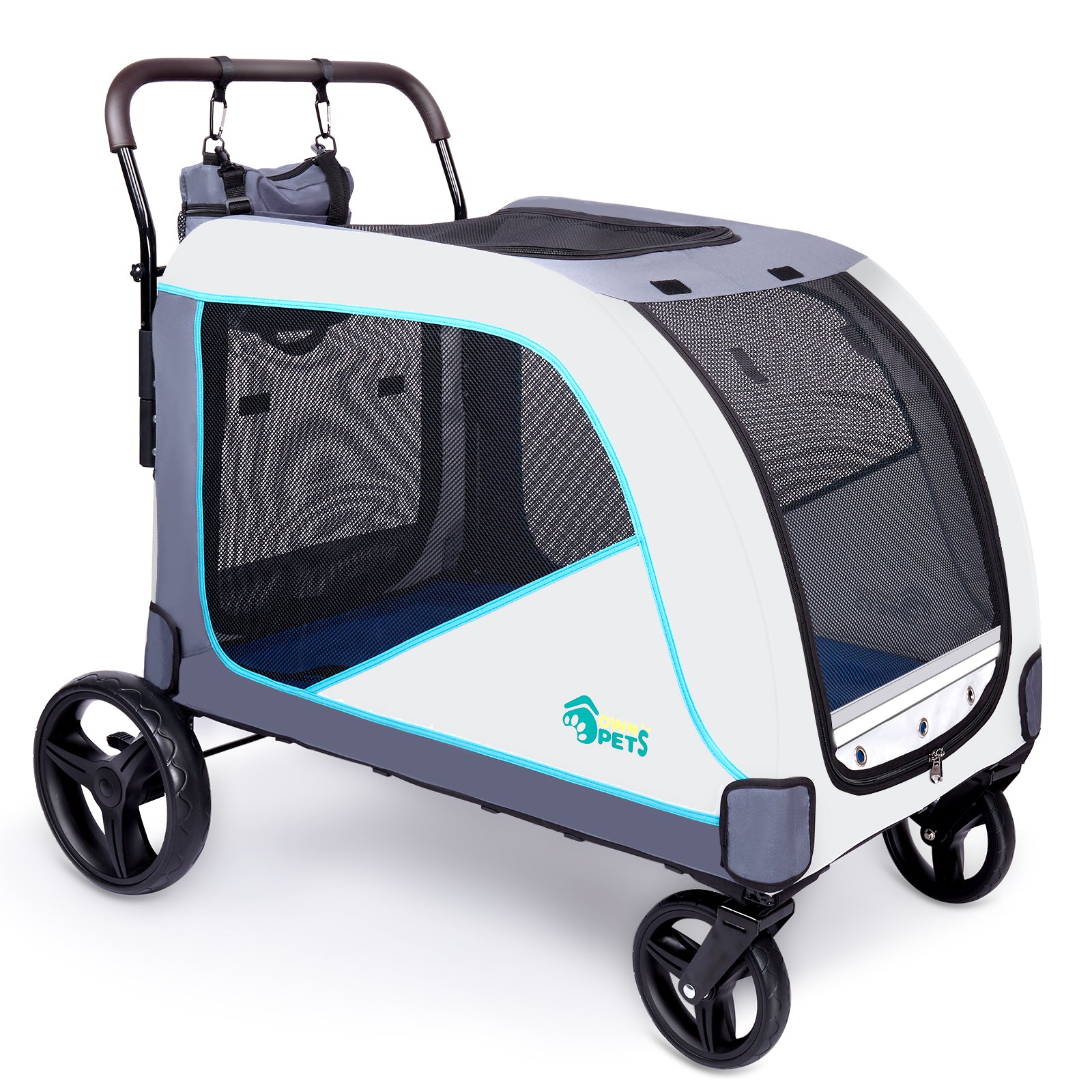 Ownpets Extra-Large Dog Stroller for Medium Large Dogs Up to 180lbs