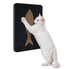 Cargar imagen en el visor de la galería, Ownpets Wall Cat Scratcher, Cute Vertical Cat Scratching Board, Wall Mounted Cat Scratch Pad for Wall, Glass, Wood, and Tile, Furniture Protector, Fish Print Black

