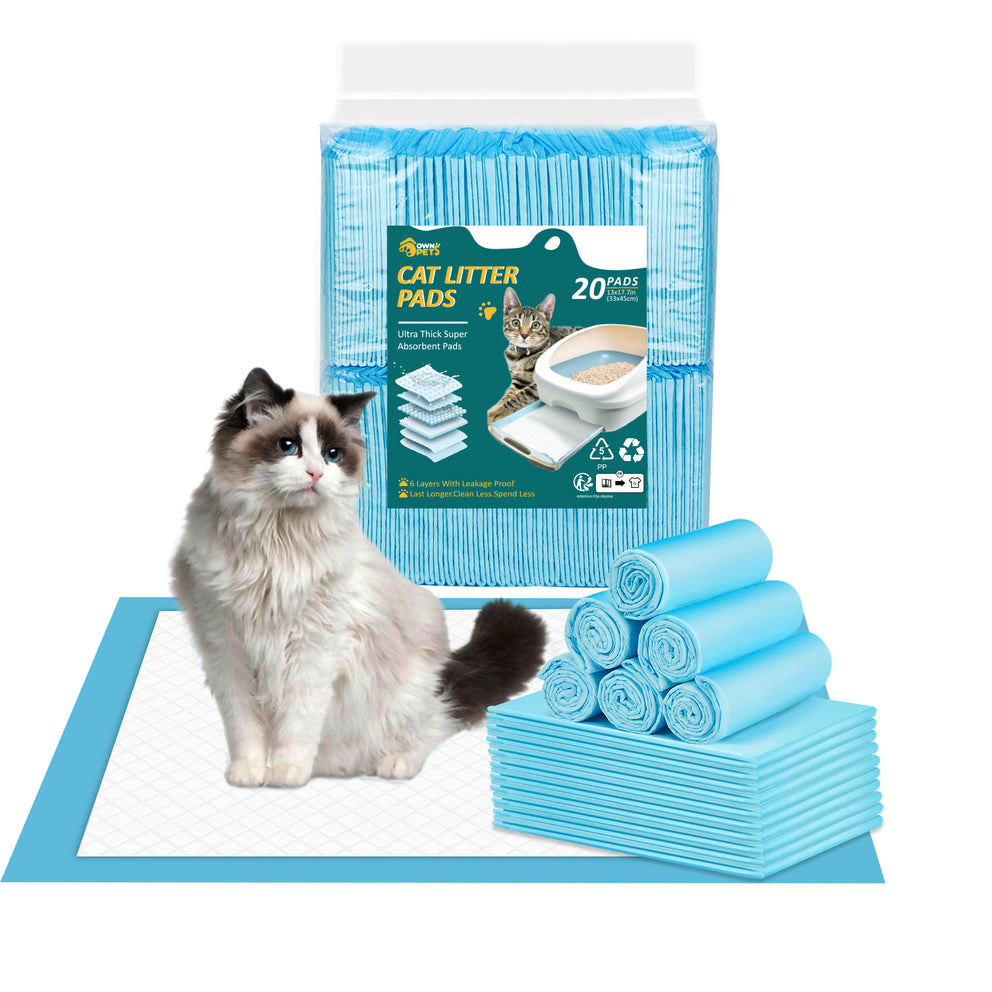 Ownpets Cat Pee Pads, S(17.7’’ x 13’’), Disposable Training Pads, 20 Counts