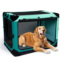 Charger l&#39;image dans la galerie, Ownpets 4 Doors Soft Portable Folding Dog Crate Dog Kennel, Green, XL
