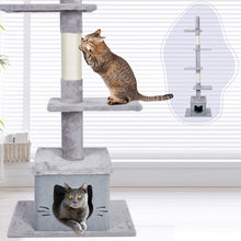 Carica l&#39;immagine nel visualizzatore di Gallery, Ownpets Floor to Ceiling Cat Tree Adjustable Height [90-108Inches=229-275cm] 6 Tiers Cat Tower
