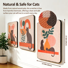 Carica l'immagine nel visualizzatore di Gallery, Wall Mounted Cat Scratcher with Adhesive Strips, Cute Design, Red
