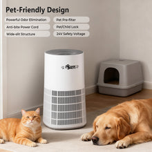 Load image into Gallery viewer, Ownpets Pet Air Purifier for Large Room up to 2620 ft², H13 HEPA Washable Filter for Pet Odor Hair Dander Pollen, Quiet Air Cleaner with Air Quality Monitor
