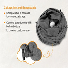 Charger l'image dans la galerie, Ownpets 12" Large Cat Tunnel 3-Way U-Shape Oxford Fabric for Large Cat Silent oxford fabric no noise, expandable 3-channel design, with plush ball ,feather wand, peek hole, for multi-cat household
