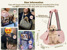 Load image into Gallery viewer, Ownpets XL Dog Sling 15-25lbs, Hands-Free Carrier with Bottom Support Pad Sturdy Base Prevents Pet Sagging, Soft Shoulder Strap for Comfort, Storage Pocket, Secure Fit for Vet &amp; Travel
