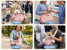 Load image into Gallery viewer, Ownpets XL Dog Sling 15-25lbs, Hands-Free Carrier with Bottom Support Pad Sturdy Base Prevents Pet Sagging, Soft Shoulder Strap for Comfort, Storage Pocket, Secure Fit for Vet &amp; Travel
