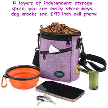 Cargar imagen en el visor de la galería, Ownpets Dog Training Pouch with Collapsible Bowl, Purple
