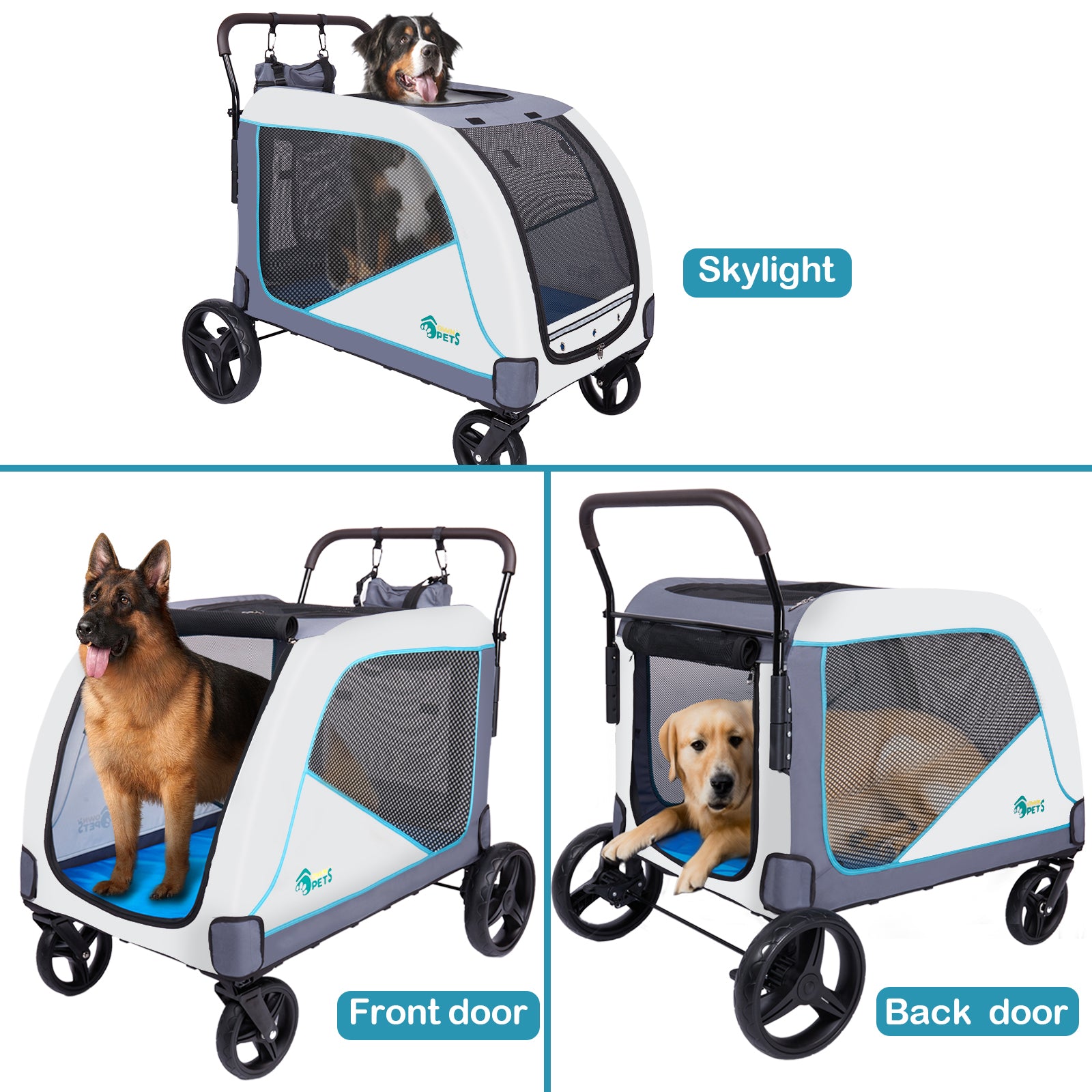 extra large dog stroller used Ownpets Extra-Large Dog Stroller for Medium Large Dogs Up to 180lbs