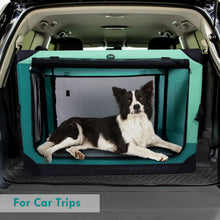 Lade das Bild in den Galerie-Viewer, Ownpets 4 Doors Soft Portable Folding Dog Crate Dog Kennel, Green, L
