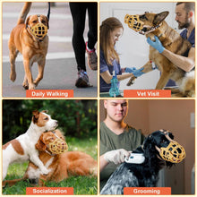 Lade das Bild in den Galerie-Viewer, Ownpets Silicone Basket Muzzle, Adjustable with Movable Cover, Beige, XL Easy to clean silicone, movable cover prevents scavenging, allows drinking when open, adjustable fit
