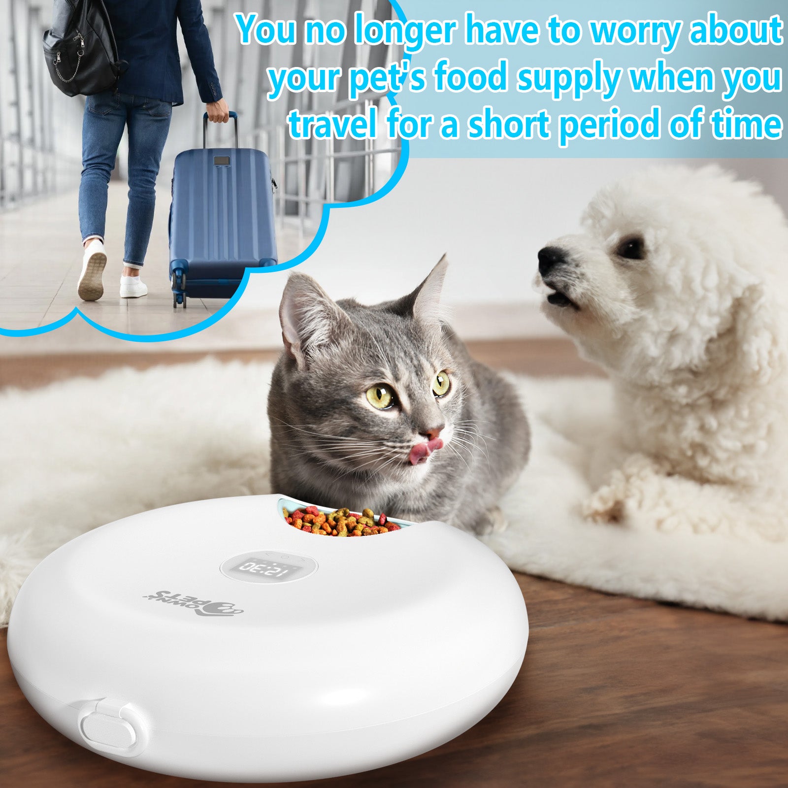 thumbnail image 2 of Ownpets Reusable Ice Packs For Automatic Pet Feeder - 2 Pack Leak-Proof Replacement Cooling Gel Packs, Compatible With Ownpets 4-Compartment Automatic Feeder 2 of 11