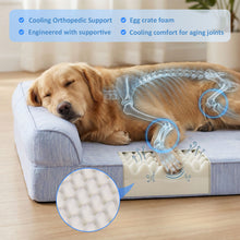 Load image into Gallery viewer, Ownpets Cooling Dog Bed, Orthopedic Sponge Foam, Waterproof Washable Cover
