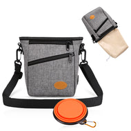 Ownpets Dog Training Pouch with Collapsible Bowl, Grey