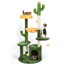 Carica l&#39;immagine nel visualizzatore di Gallery, Ownpets Cactus Cat Tree Large 52” Tall Multi-Level Cute Cat Tower

