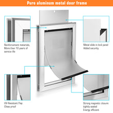 Load image into Gallery viewer, 087 Large Aluminum Metal Pet Door with Magnetic Flap, 11.6 x 16.8
