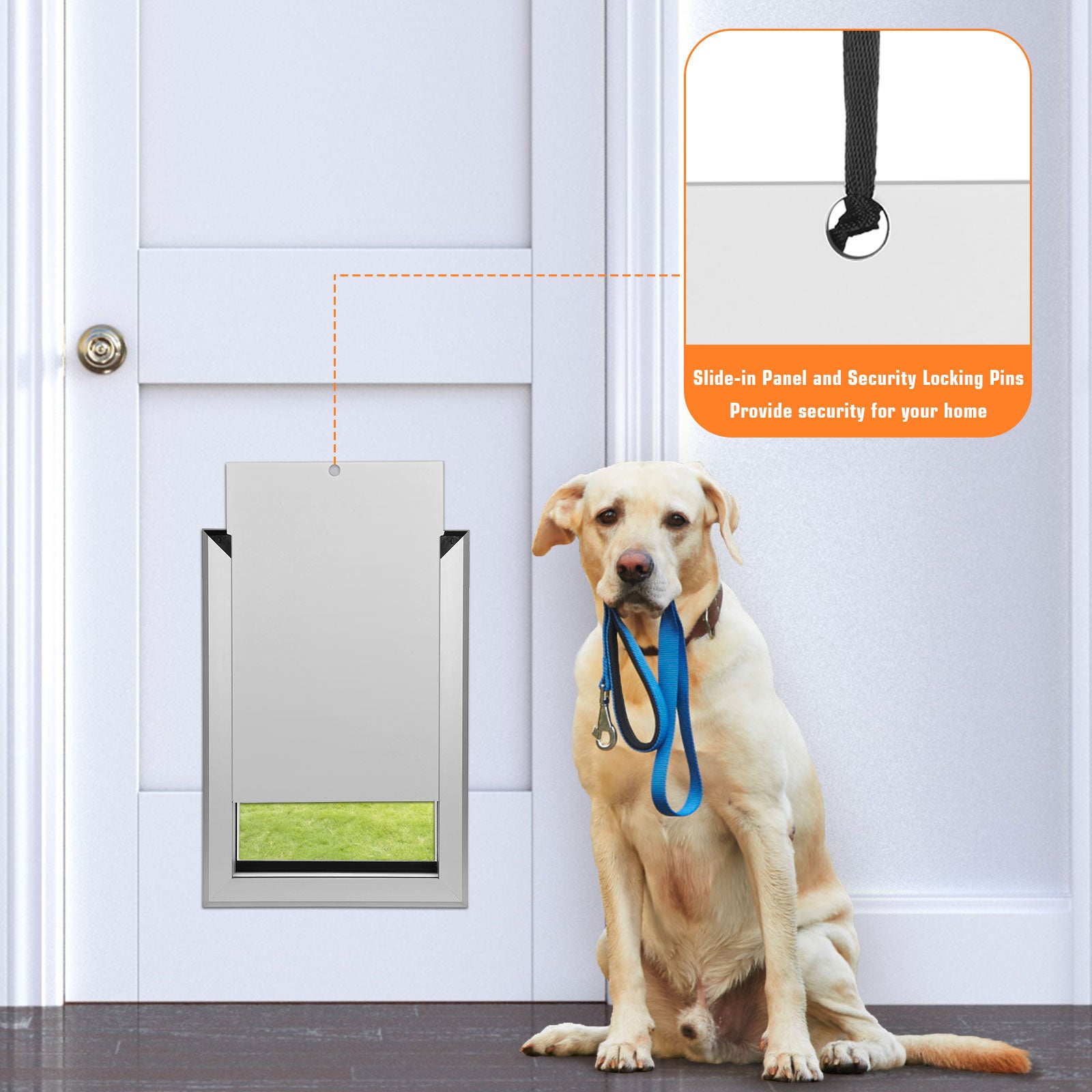 Ownpets Pet Door Metal Large Dog Door with Magnetic Flap US