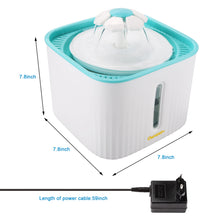Load image into Gallery viewer, Ownpets Cat Water Fountain 85oz/2.5L Automatic Pet Fountain  Dog Drinking Water Dispenser with LED Light and 2PCS Carbon Filters
