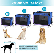 Load image into Gallery viewer, 3 Doors Soft Collapsible Dog Crate Dog Kennel, Blue &amp; Purple, M
