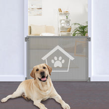 Load image into Gallery viewer, 223 Ownpets Dog Gate Punch-Free Install 41.3&#39;&#39; Wide, Double Lock Mesh Pet Gate Easy Operation Dog Safety Gate for Indoors, Outdoors, Doorways, Stairs and Hallways, Not Retractable (Grey)
