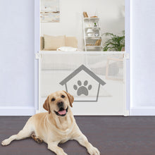 Cargar imagen en el visor de la galería, 223 Ownpets Dog Gate Punch-Free Install 41.3 Inches, Double Lock Mesh Pet Gate Easy Operation Dog Safety Gate for Indoors, Outdoors, Doorways, Stairs and Hallways, Not Retractable (White)
