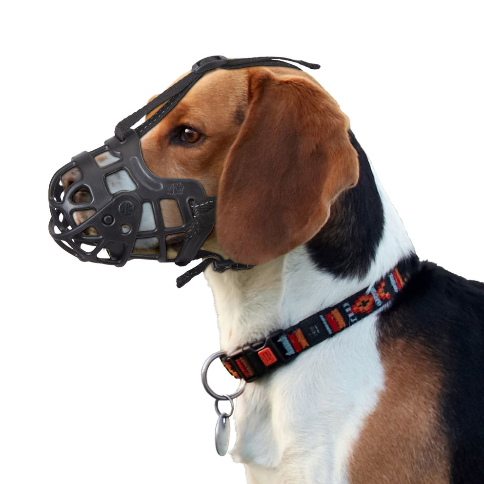 Ownpets Dog Muzzle, Adjustable Dog Basket Muzzle with Movable Cover, L