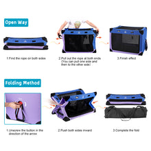 Cargar imagen en el visor de la galería, Ownpets 3 Doors Soft Collapsible Dog Crate Dog Kennel, Blue &amp; Purple, L

