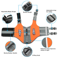 Load image into Gallery viewer, Ownpets Dog Life Jacket, Reflective Dog Safety Vest Adjustable Pet Life Preserver with Strong Buoyancy and Durable Rescue Handle for Swimming, Surfing, Boating（M）
