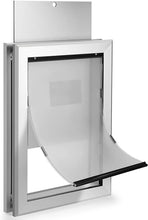 Carica l&#39;immagine nel visualizzatore di Gallery, 087 Ownpets Extra Large Aluminum Metal Pet Door with Magnetic Flap, 14.17 x 23.62
