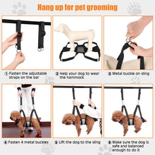 Carica l&#39;immagine nel visualizzatore di Gallery, Ownpets Pet Grooming Hammock, Breathable Dog Grooming Hammock with Carabiners, Pet Grooming Harness Sling for Grooming, Hair Nail Trimming Cutting &amp; More（S）
