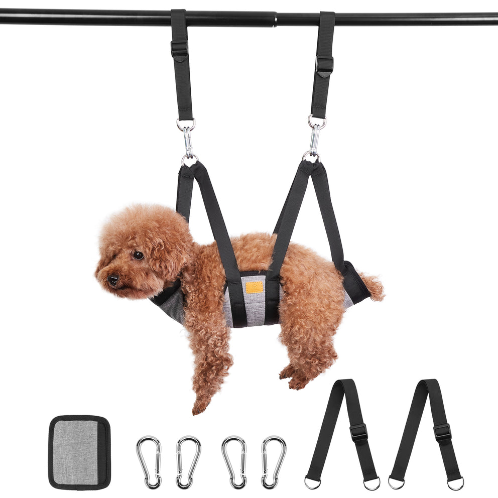 Ownpets Pet Grooming Hammock, Breathable Dog Grooming Hammock with Carabiners, Pet Grooming Harness Sling for Grooming, Hair Nail Trimming Cutting & More（S）