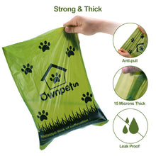 Cargar imagen en el visor de la galería, Ownpets Dog Poop Bags (9 x 13 inches)Leak-proof &amp; Biodegradable Pet Poop Bags for Dogs Daily Walks - 10 Rolls (150 bags) with Poop Bag Dispenser
