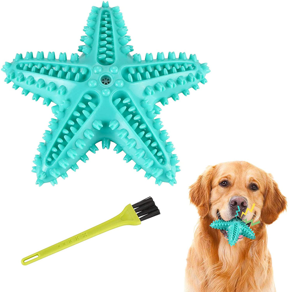 Ownpets Kauspielzeug für Hunde, Seestern, quietschende Zähne, Kauspielzeug zur Reinigung von Welpen, kleinen und mittelgroßen Hunden – Blau