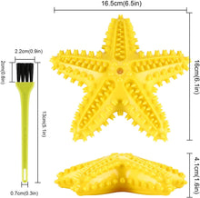 Charger l&#39;image dans la galerie, Ownpets Jouet à mâcher pour chien, Starfish Squeaky Teeth Cleaning Chew Toy for Puppies, Small &amp; Medium Dogs - Jaune
