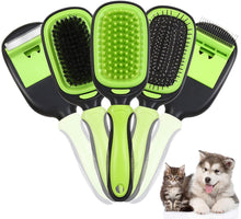 Carica l&#39;immagine nel visualizzatore di Gallery, Ownpets 5 in 1 Pet Brush Set, Pet Grooming Shedding Massage Combs for Long Short Hair Dogs &amp; Cats, Removes Undercoat, Dander, Dirt &amp; Improves Circulation
