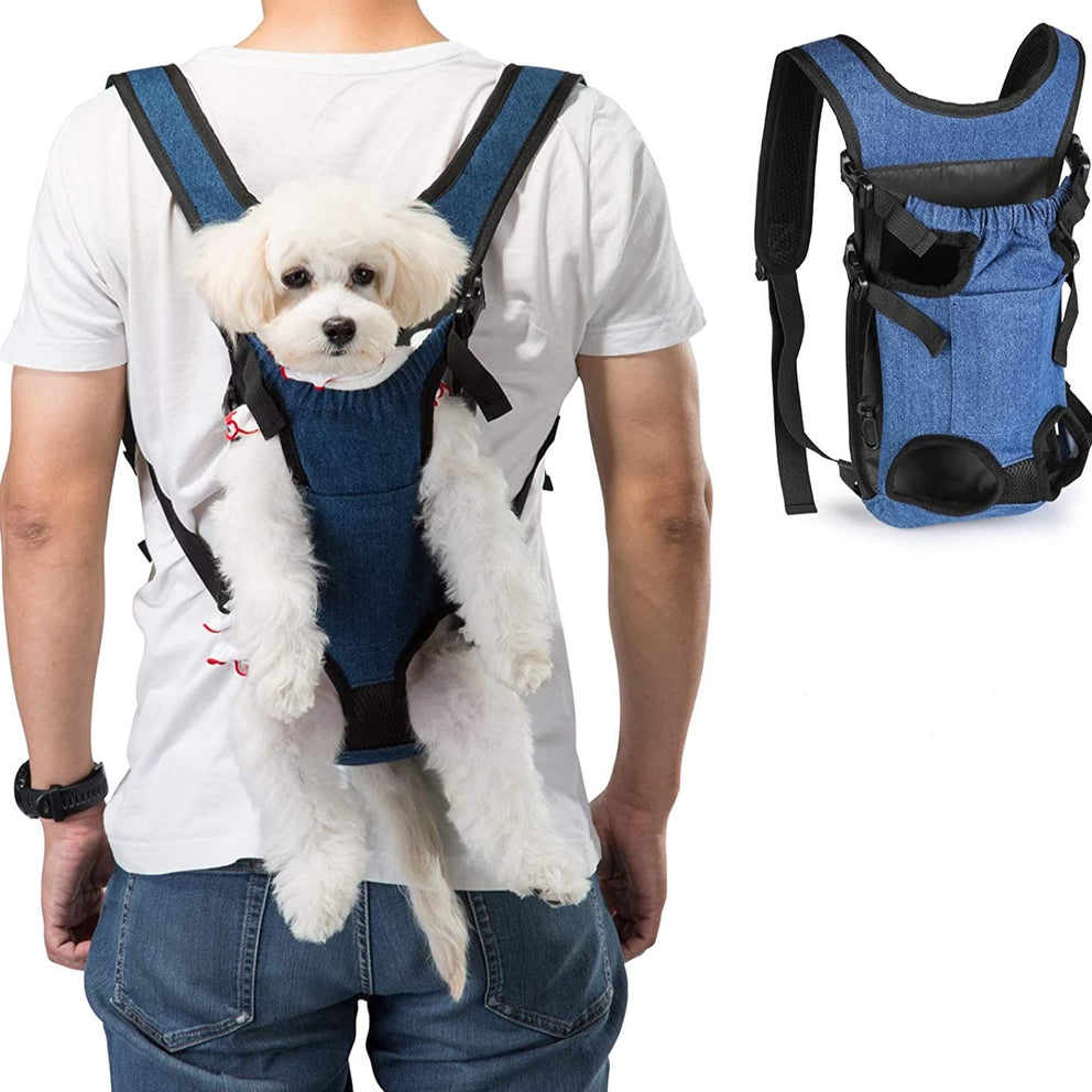 Ownpets Legs Out Front Dog Carrier (L: 8,3 pouces x 15,7 pouces), sac à dos de transport mains libres réglable pour animaux de compagnie, idéal pour les petits et moyens chats, chiens, chiots