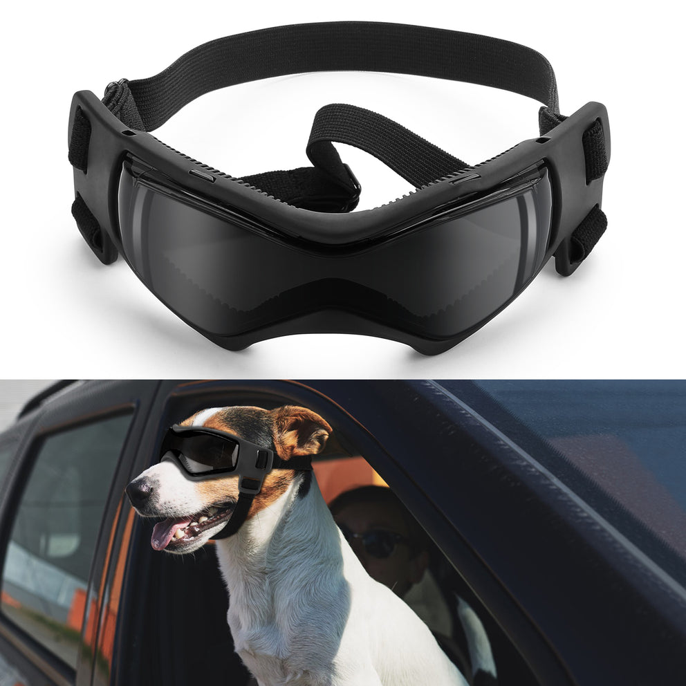Ownpets Dog Goggles Lunettes de soleil pour chien pour petits et moyens chiens Noir