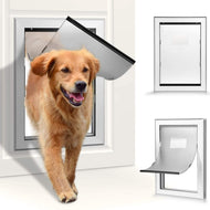 087 Ownpets Large Aluminum Metal Pet Door with Magnetic Flap, 11.6 x 16.8