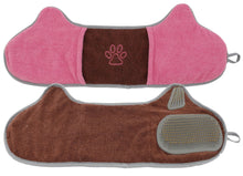 Carica l&#39;immagine nel visualizzatore di Gallery, &#39;Bryer&#39; 2-in-1 Hand-Inserted Microfiber Pet Grooming Towel and Brush

