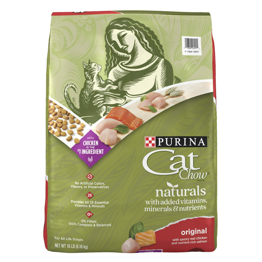 Purina Cat Chow Naturals Chicken & Salmon Original Dry Cat Food 18 lb Bag