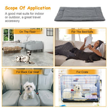 Carica l&#39;immagine nel visualizzatore di Gallery, Dog Bed Mat Comfortable Fleece Pet Dog Crate Carpet Reversible Pad Joint Relief L Size
