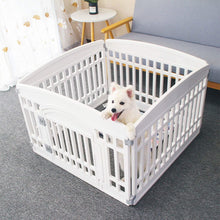 Load image into Gallery viewer, Pet Playpen Foldable Gate for Dogs Heavy Plastic Puppy Exercise Pen with Door Portable Indoor Outdoor Small Pets Fence Puppies Folding Cage 4 Panels Medium Animals House Supplies (33.5x33.5 inches)
