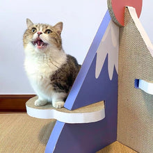 Cargar imagen en el visor de la galería, ScratchMe Cat Scratcher Post Board; Mount Fuji Shape Cat Scratching Lounge Bed; Durable Pad Prevents Furniture Damage
