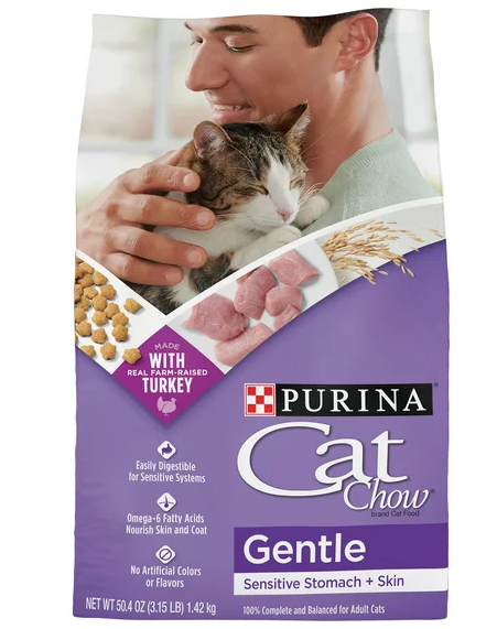 Purina Cat Chow Gentle Dry Cat Food, 3.15 lb Bag